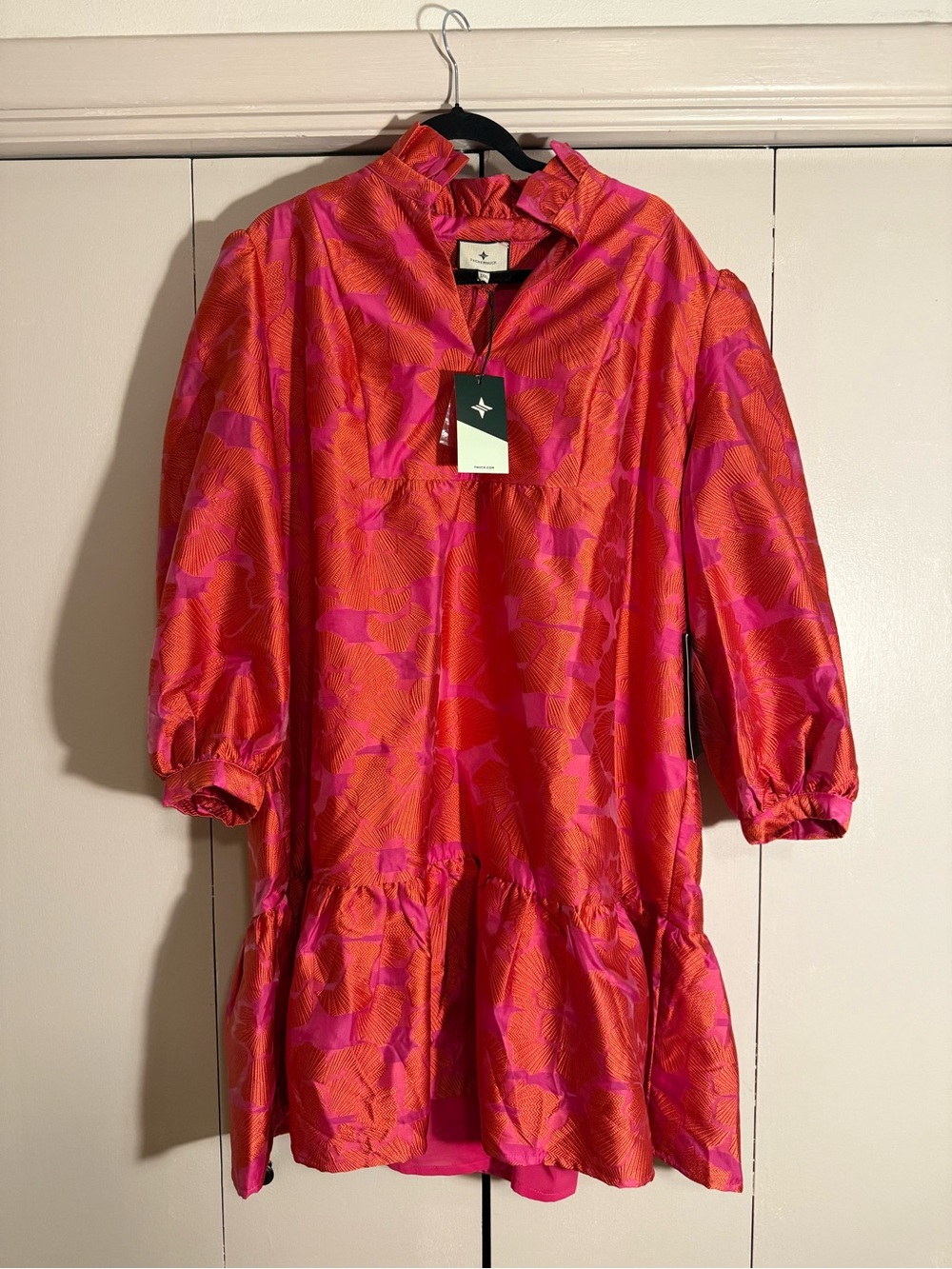 Tuckernuck Pink and Red Floral Tiered Dress